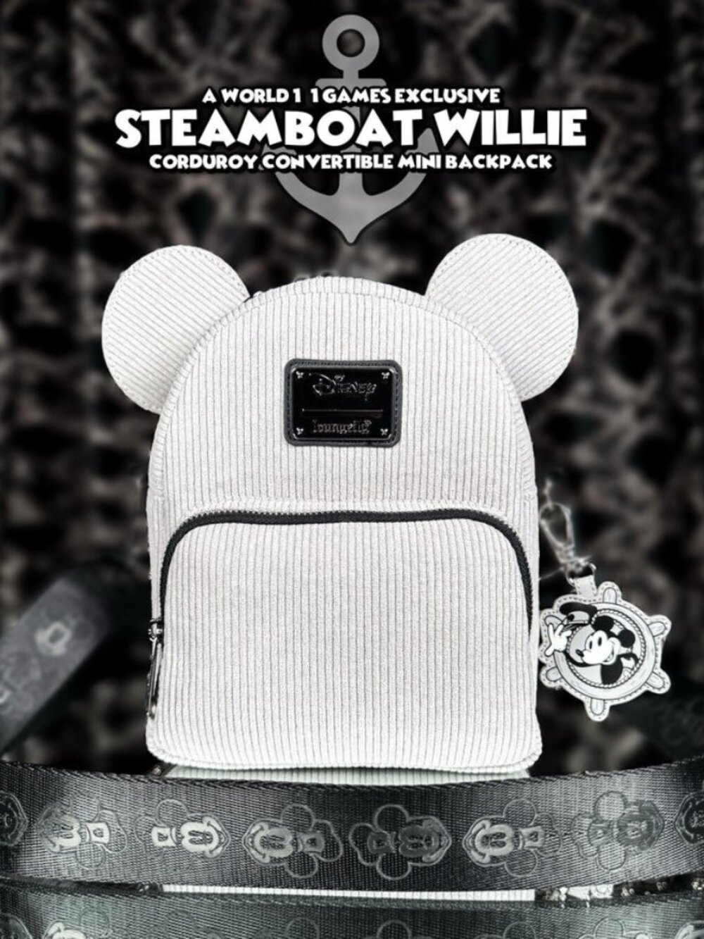 Steamboat Willie Corduroy Convertible Mini Backpack - W1-1 Exclusive NWT​